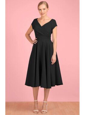 The Pretty Dress Company Black Crossover Swing Dress (UK 18 / US 14)